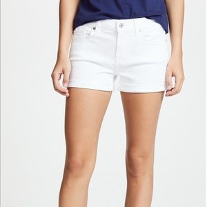 7 For All Mankind White Denim Shorts